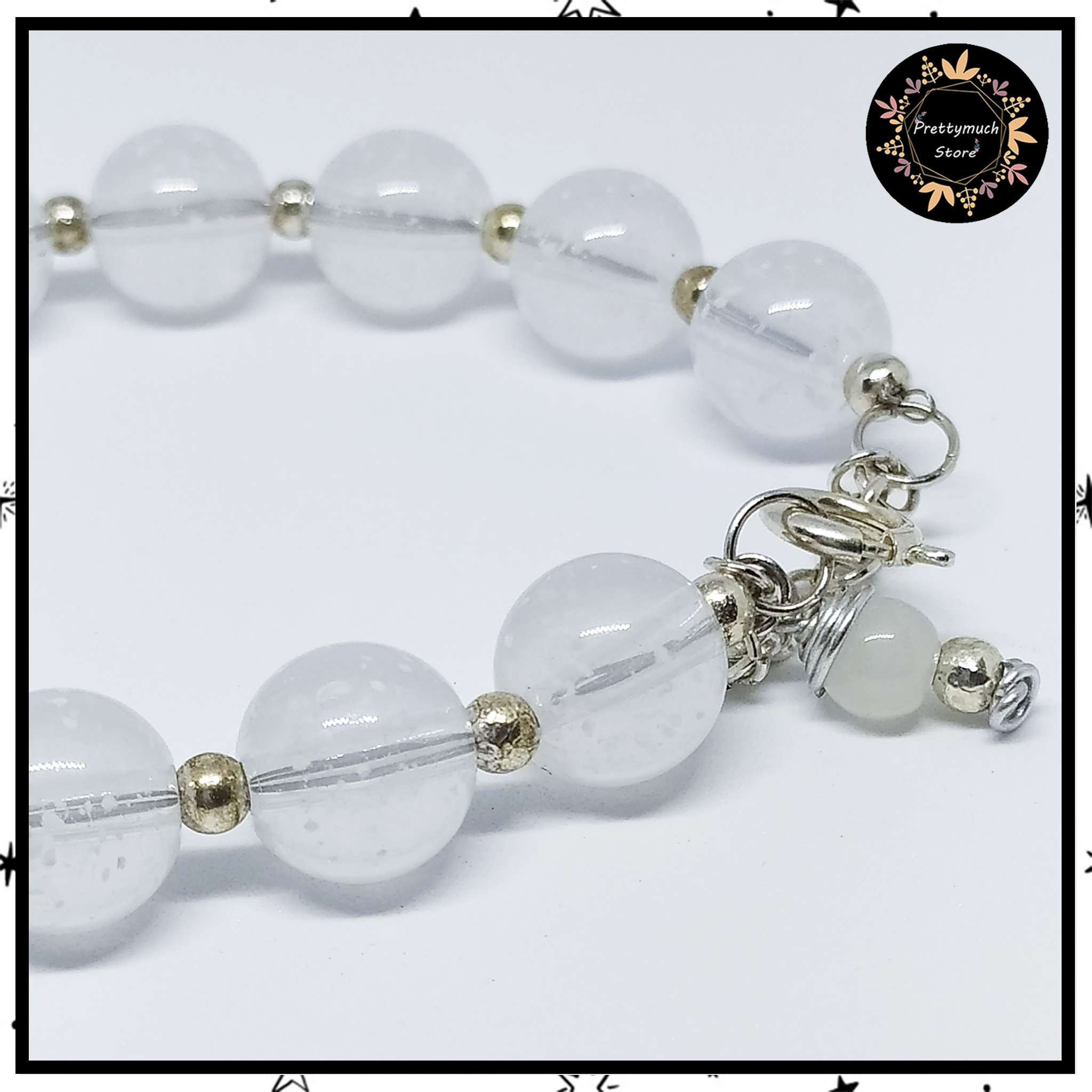 Transparent White Natural Clear Quartz Bracelet, For Healing, Size: 8 MM  Bead at Rs 165/piece in Khambhat