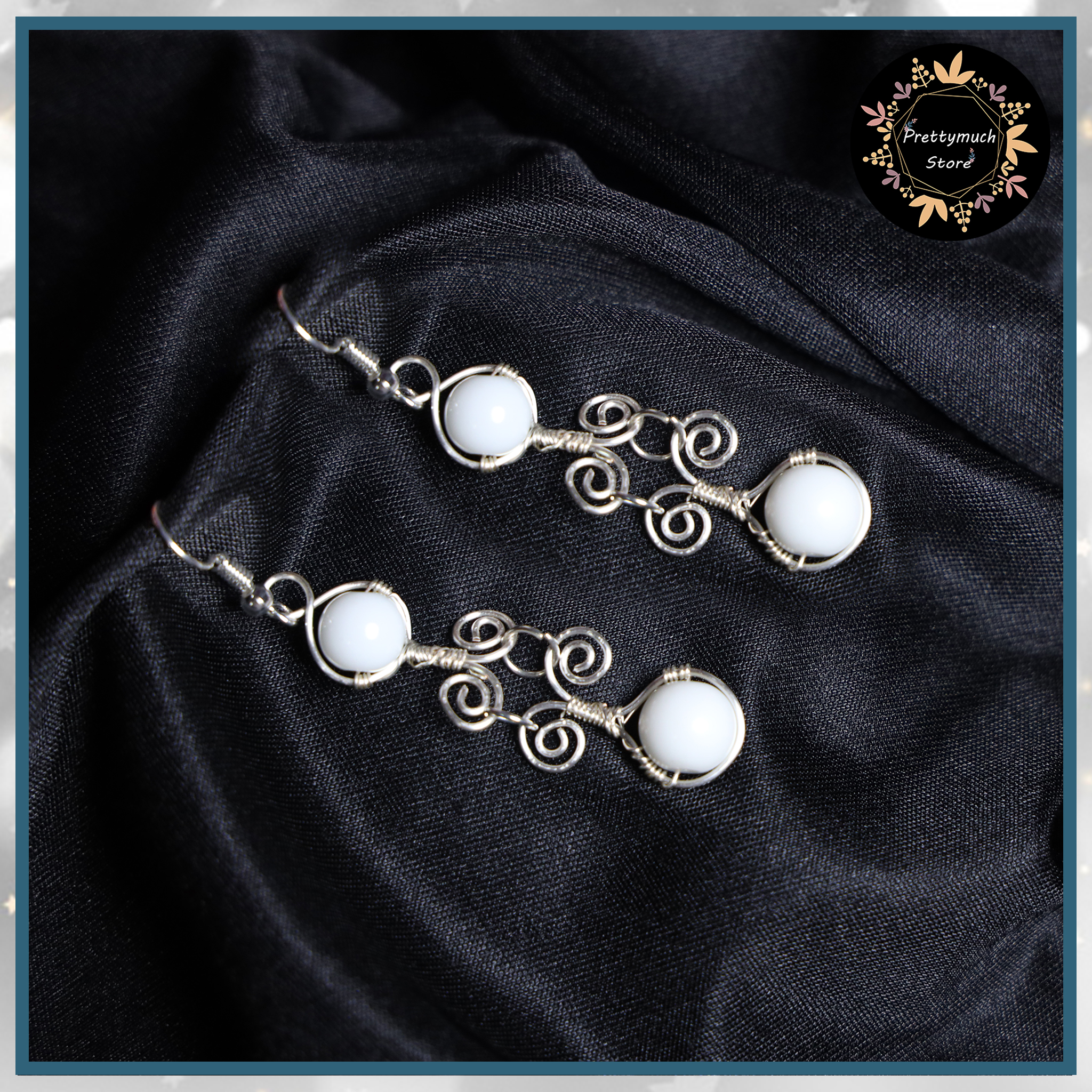 Boho Cluster Dangle Earrings - Jewel Color Handmade Drop Earring - Sil –  Rhonda Chase Design