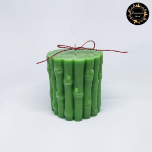Bamboo Stick Green Pillar Candle
