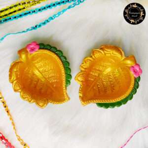Leaf Big Diyas (Gold+Green)