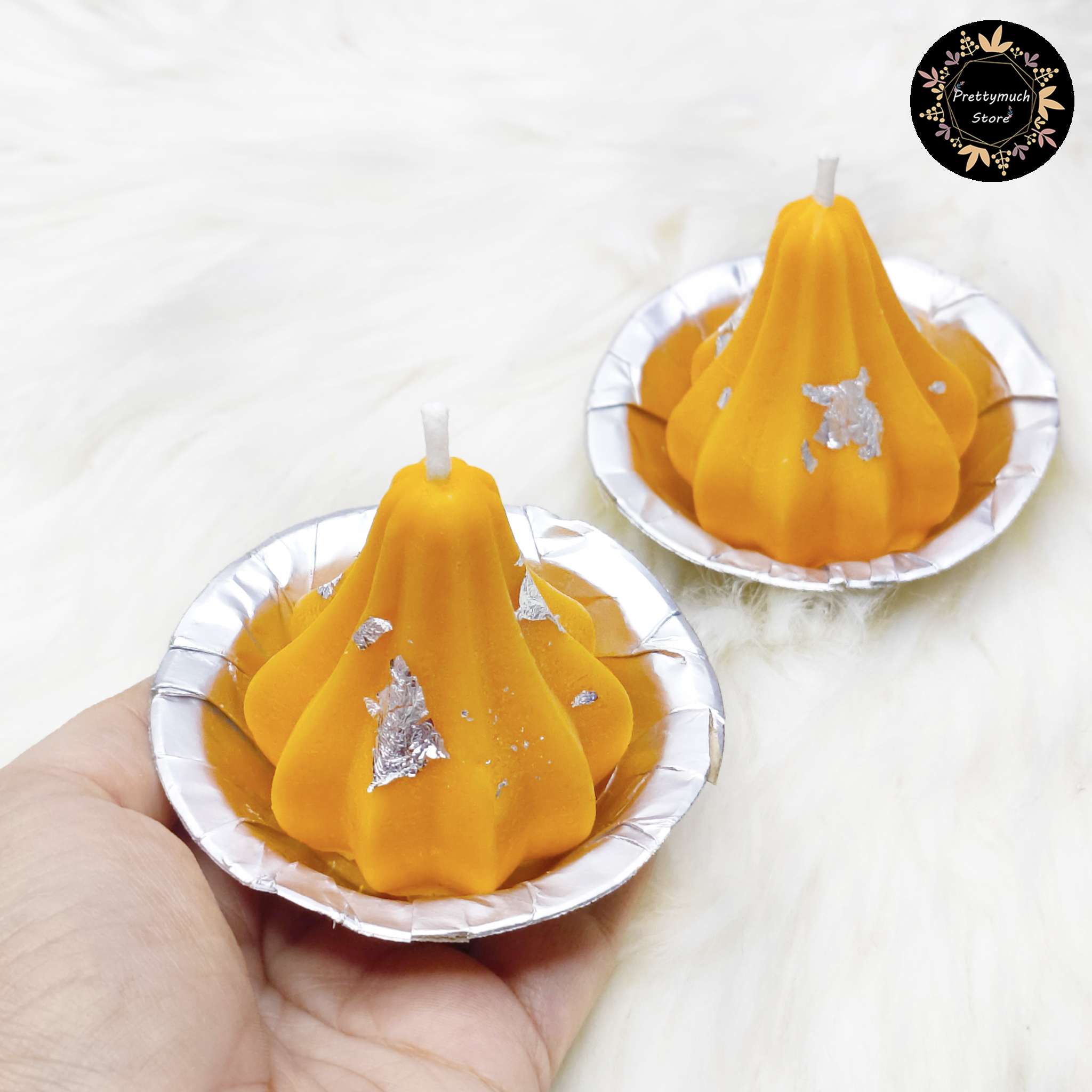 Big Modak Candles (Orange Set Of 2) - Image 2