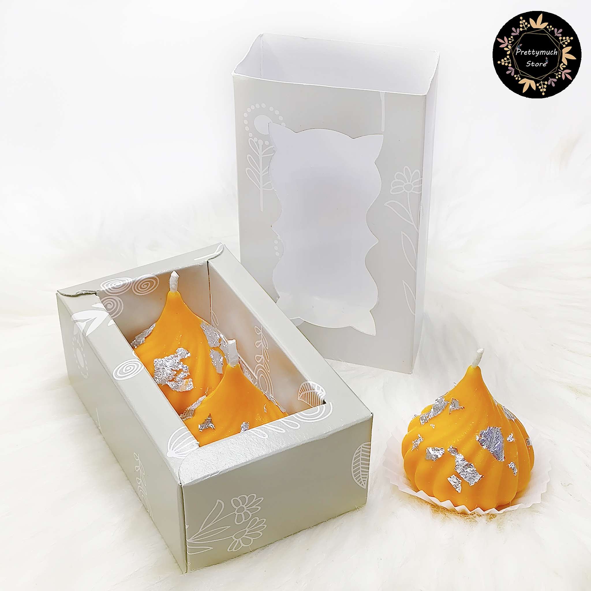 Modak Candles (Orange Set Of 2)