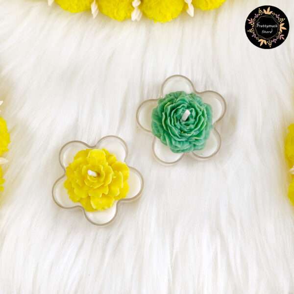 Carnation Flower Poly Tealights (Set Of 2) - Image 2