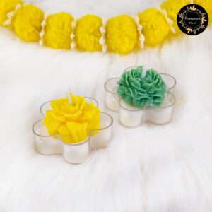 Carnation Flower Poly Tealights (Set Of 2)