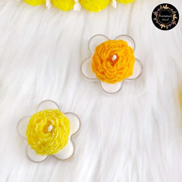 Marigold Flower Poly Tealights (Set Of 2) - Image 2