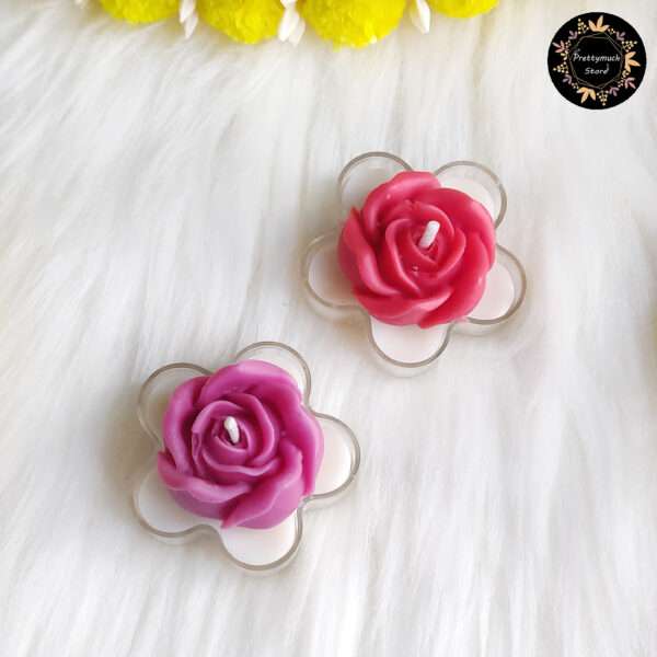 Rose Flower Poly Tealights (Set Of 2) - Image 2